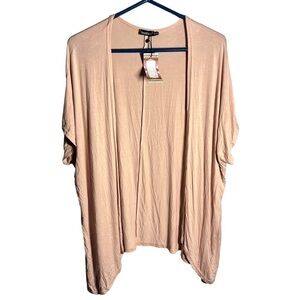 NWT Boohoo Tan Open Front Kimono Sleeve Cardigan Size Medium/Large